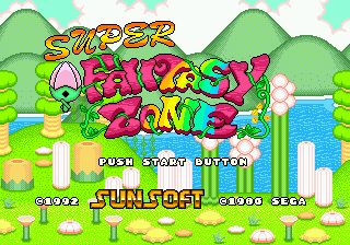 Super Fantasy Zone title screen for Sega Mega Drive